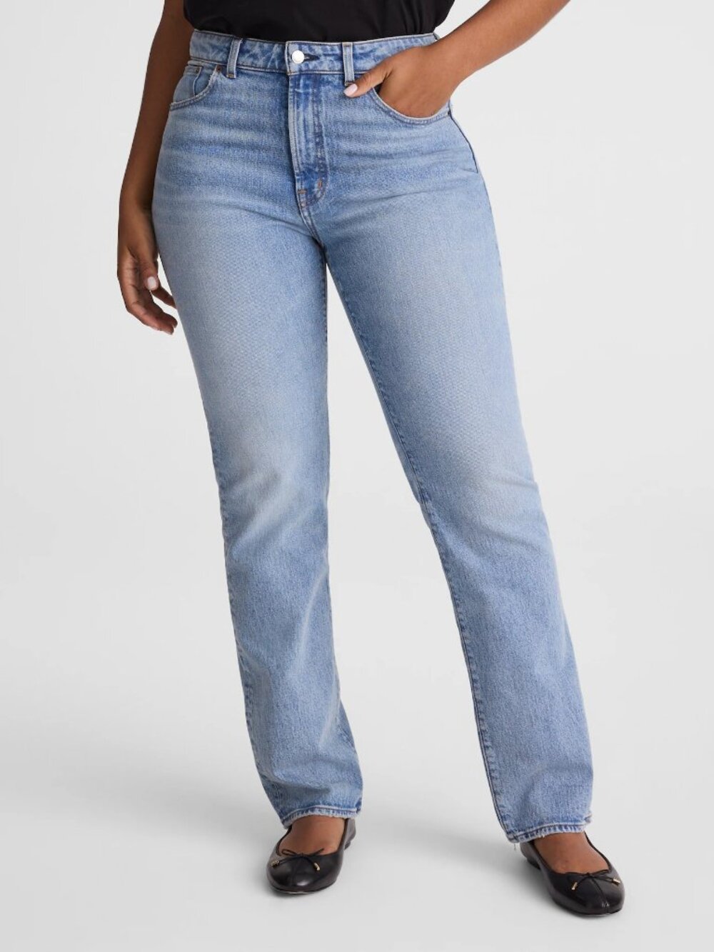 Madewell The Curvy Longline Straight Jean Raebrook Wash Sz 32